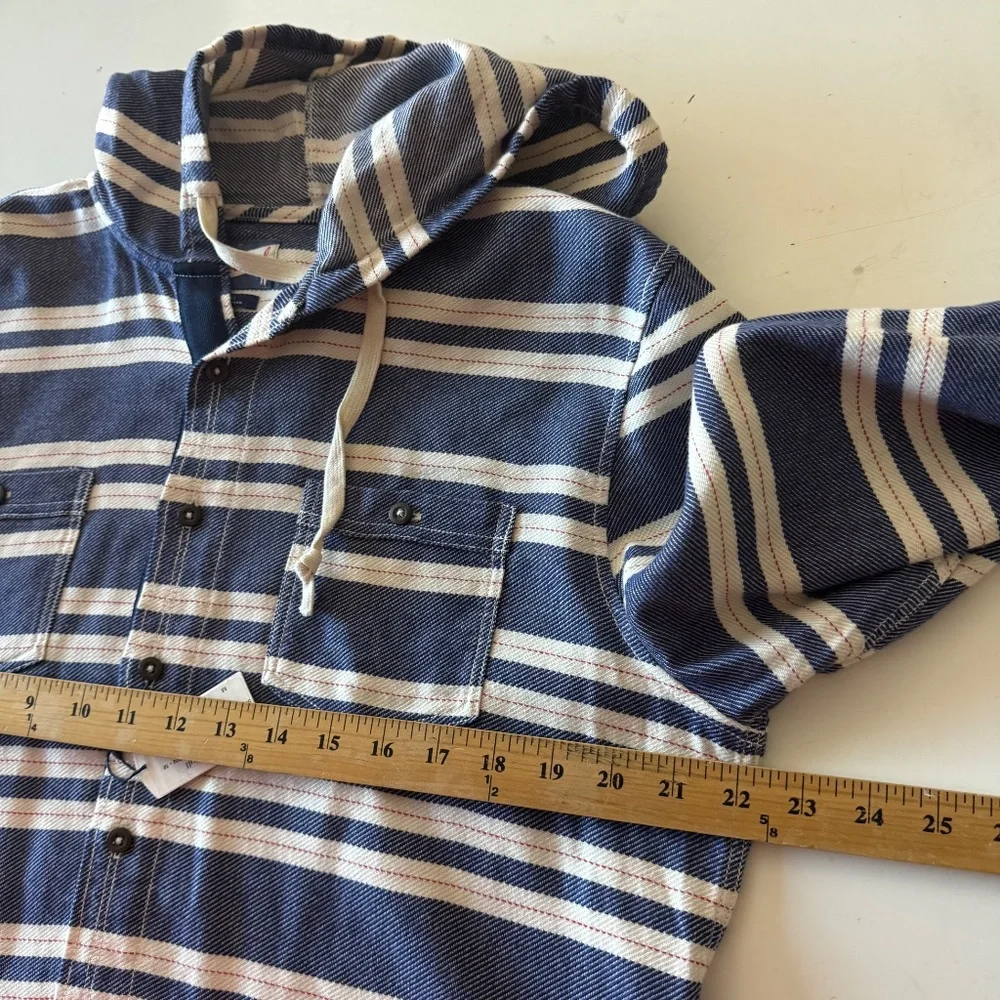 Johnnie-O Surf Flannel Horizon Blue Pullover Active Hull Hoodie Mens Medium - Picture 6 of 9